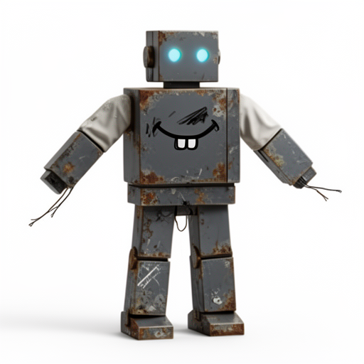 Cyan-Eyed Crooked Robot
