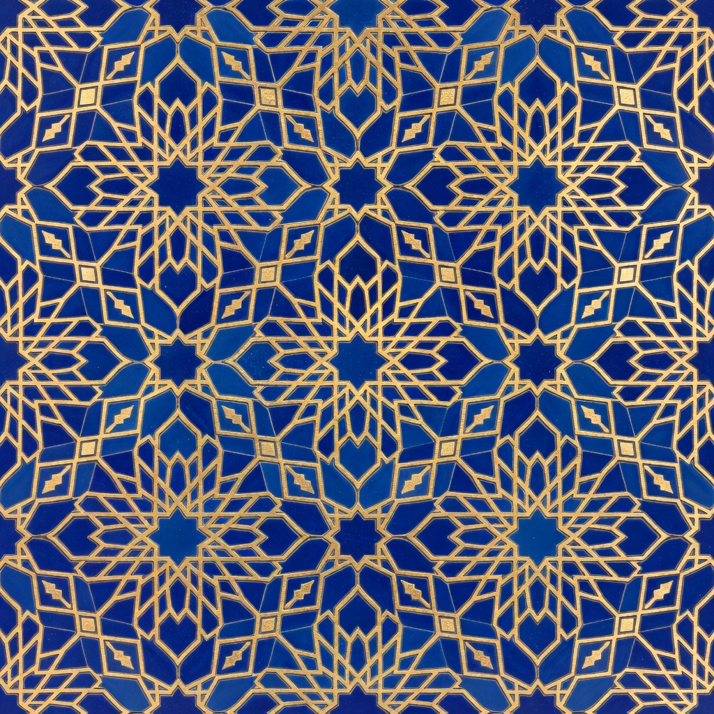 Persian Floor Tile Blue Gold