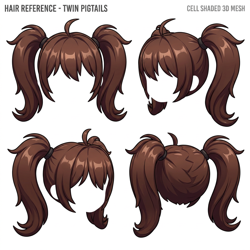 Female Hair - Twin Pigtails