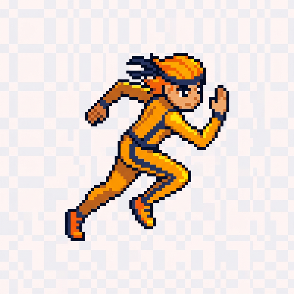 Image: pixel art top-down fast runner enemy sprite, 64x64