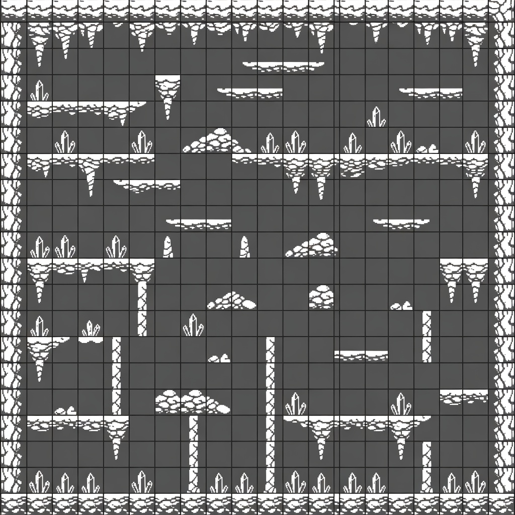 Monochrome Cave Tilesheet