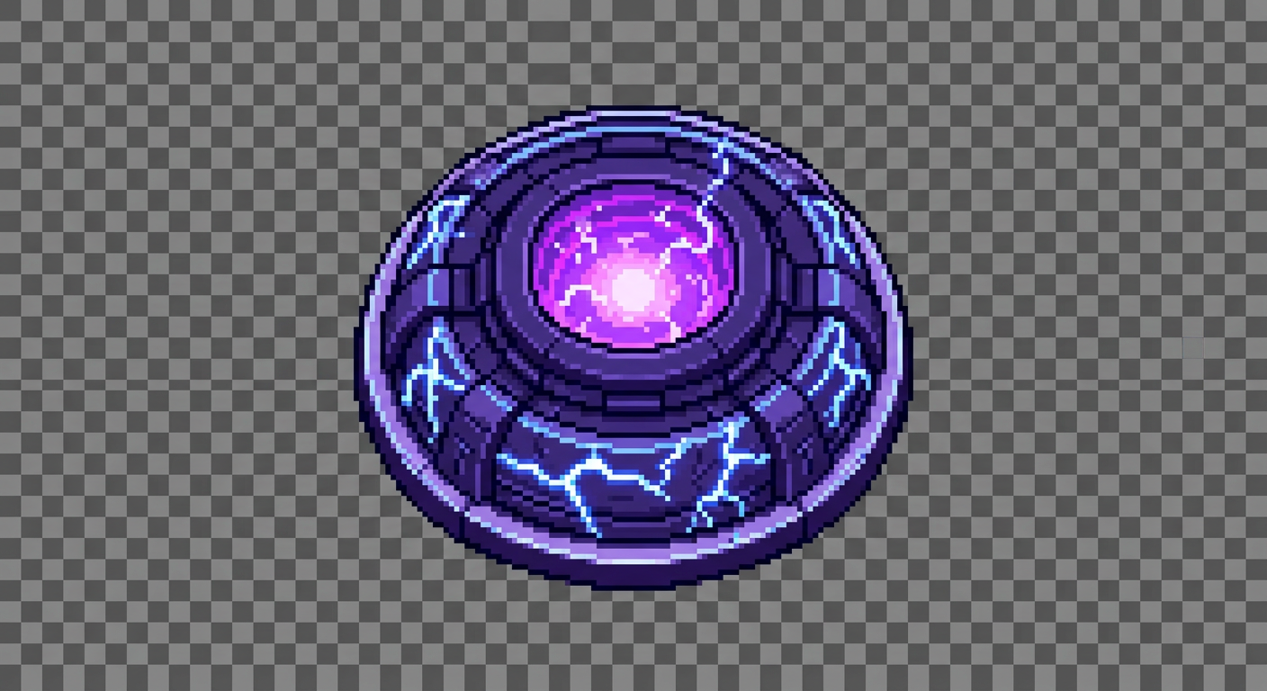Image: pixel art top-down tower defense game sprite, stor