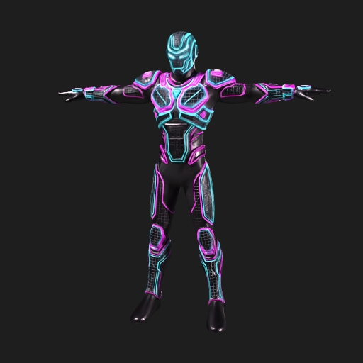 Neon Axe Warrior