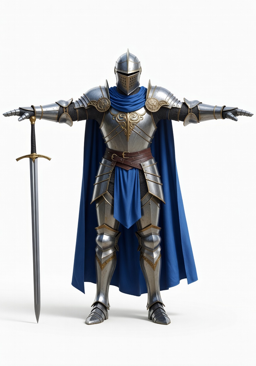 Sword Warrior T-pose Concept