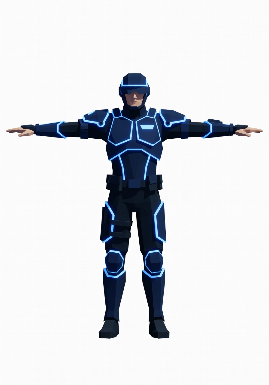 Low Poly Cyberpunk Police Officer (1 / 4)