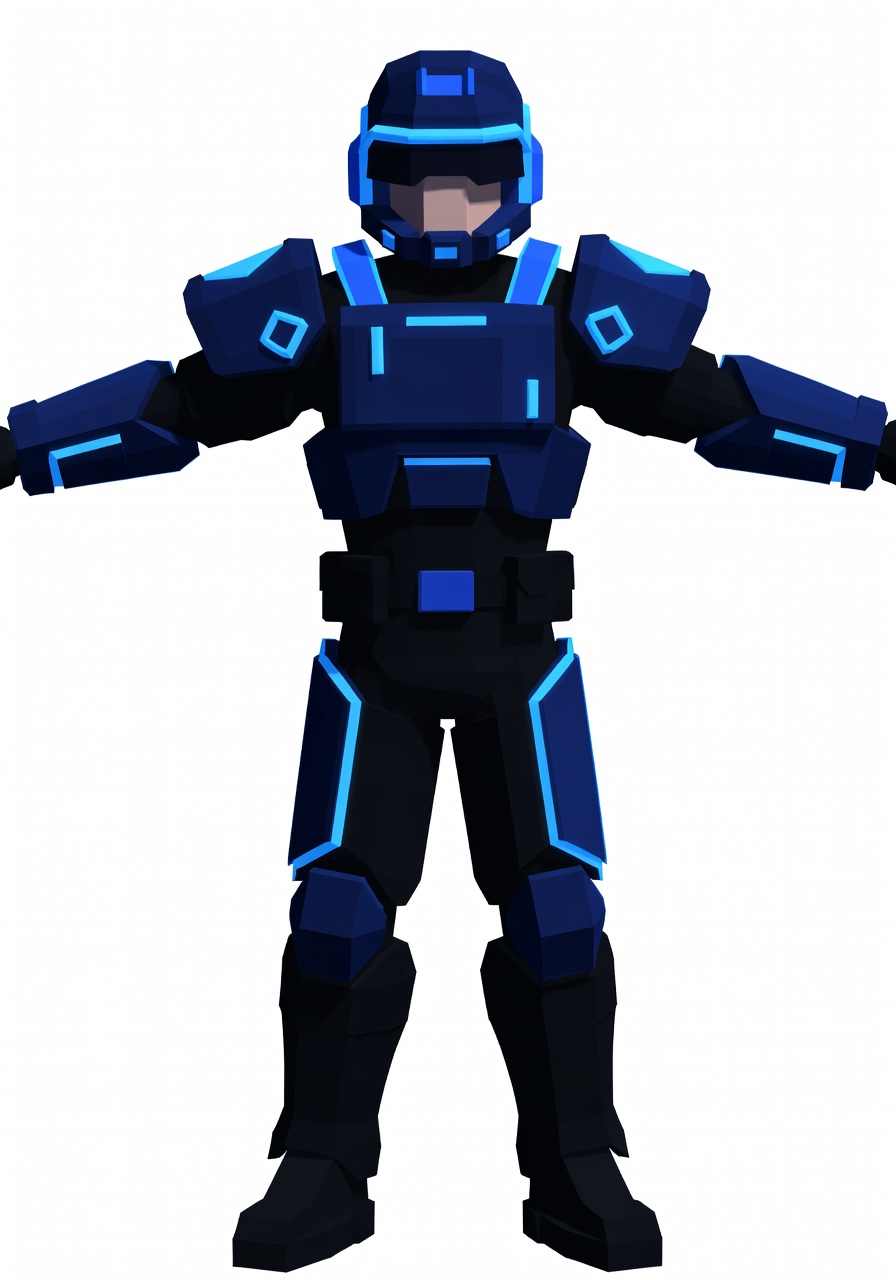 PS1 Style Cyberpunk Police Officer (2 / 4)