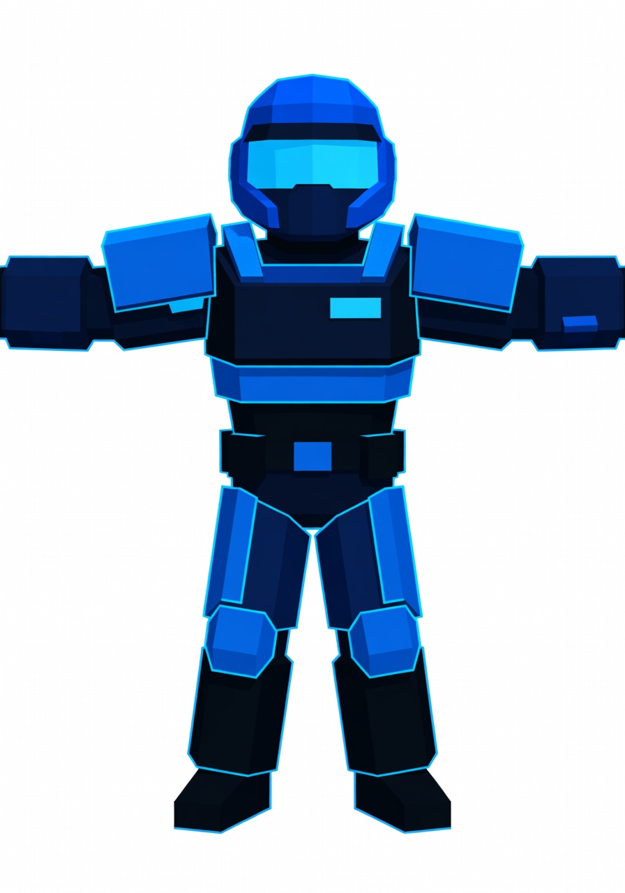 PS1 Style Cyberpunk Police Officer (3 / 4)