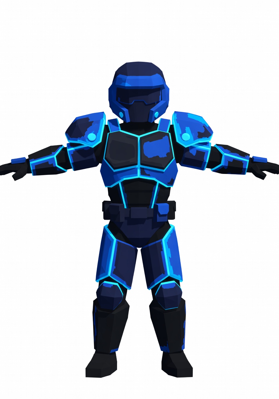 PS1 Style Cyberpunk Police Officer (4 / 4)