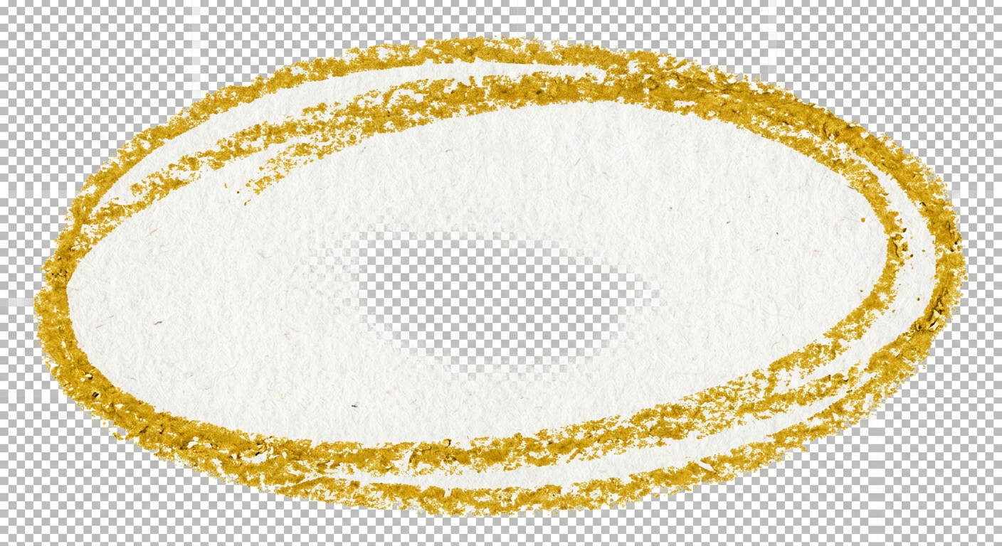 Image: A hand-drawn crayon circle highlight, drawn with a