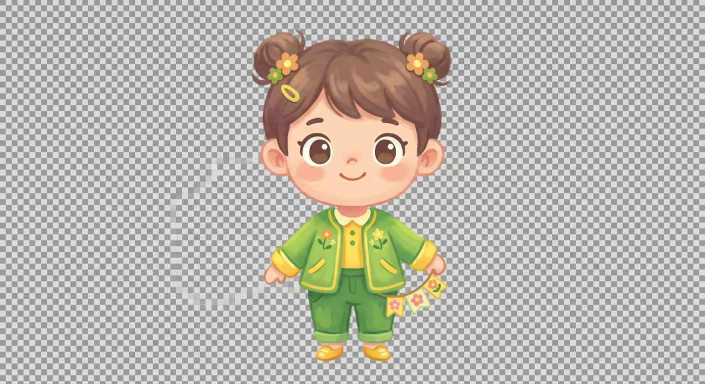 Image: A cute chibi character token for a top-down board 