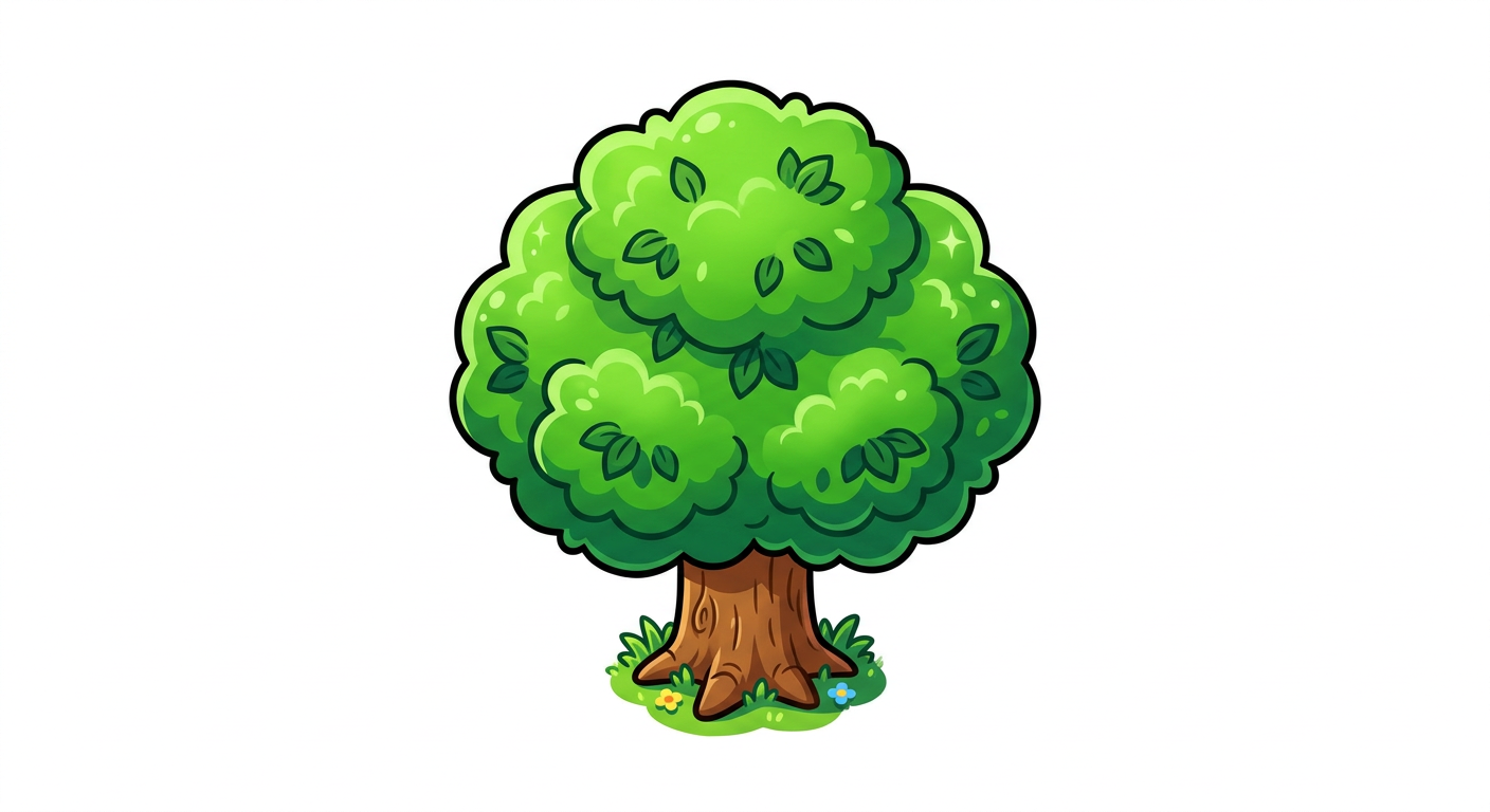 Image: Single cute cartoon tree for Mario Party-style boa