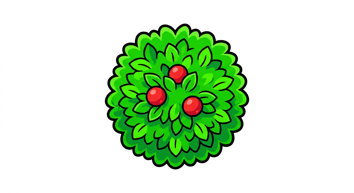 Image: Single cute cartoon bush for Mario Party-style boa