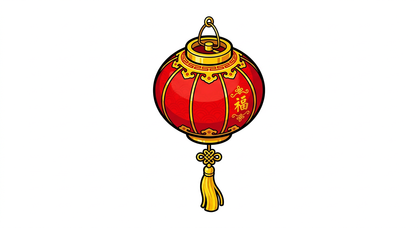 Image: Single small cute Chinese red lantern for board ga