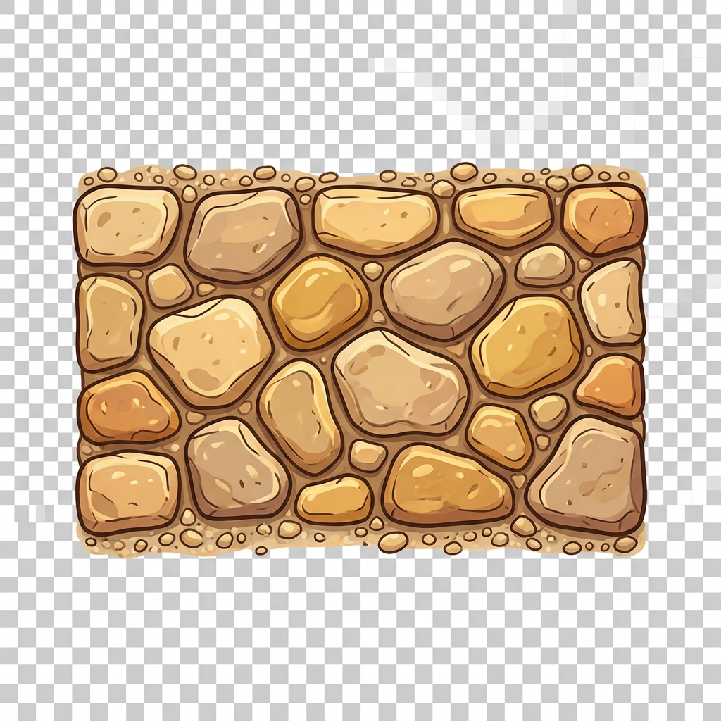 Image: stone path tile straight horizontal, top-down view