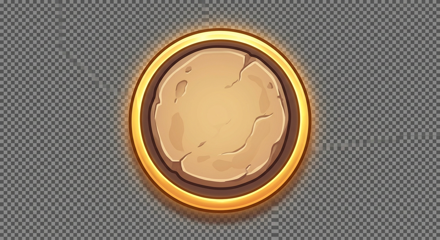 Image: top-down game board stepping stone tile, round cir