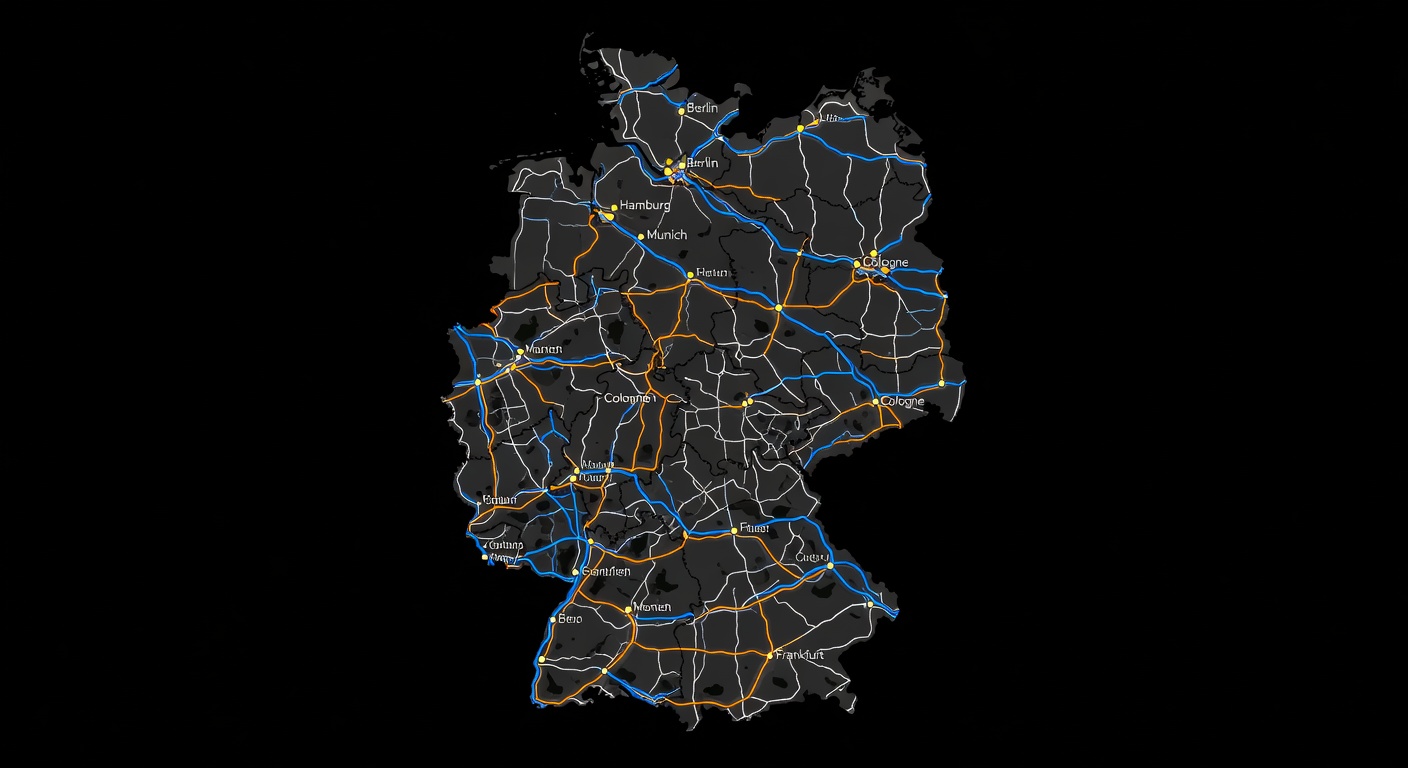 German Road Map GPS Style