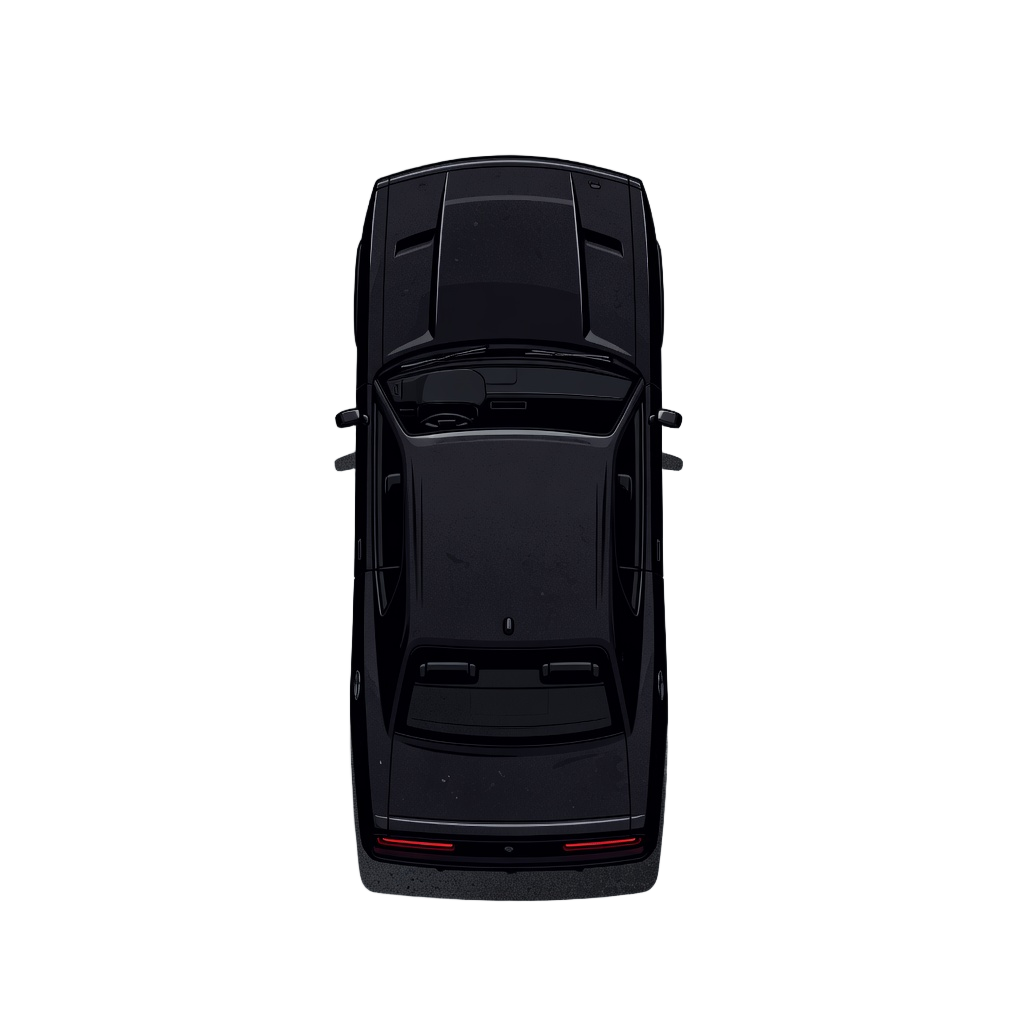 Top-down dark sedan car (1 / 4)
