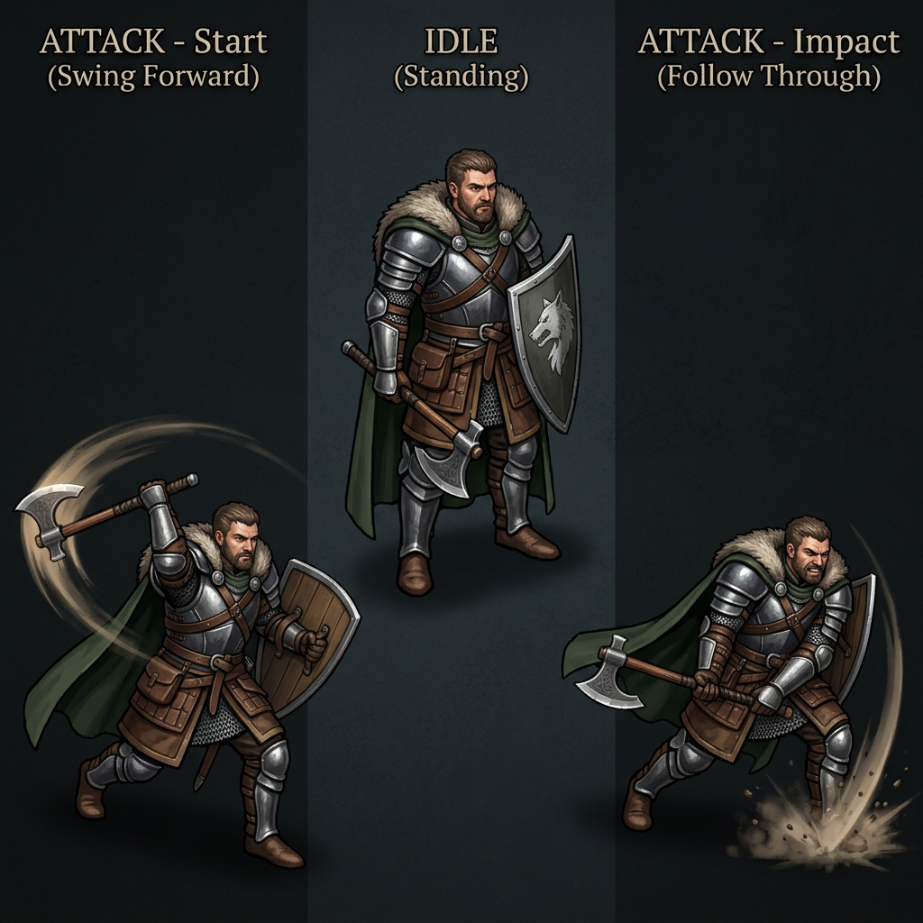 Retro Warrior Sprite