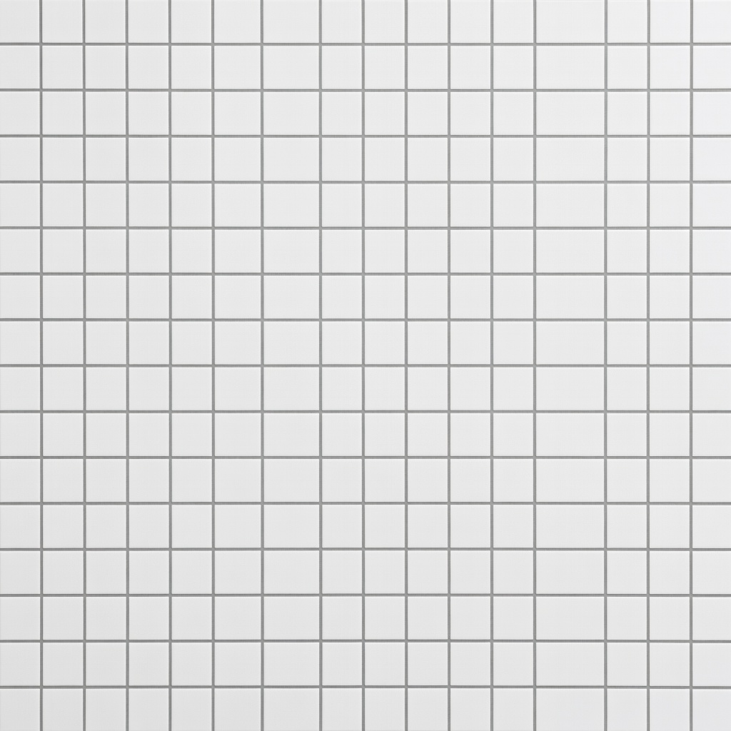 White Tile Floor Bold Lines