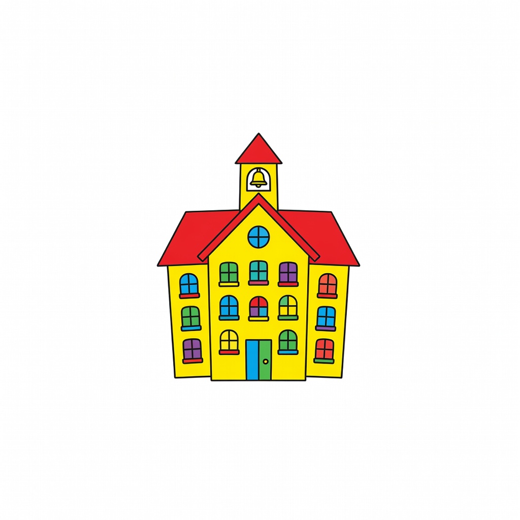 Cartoon School Building (1 / 4)