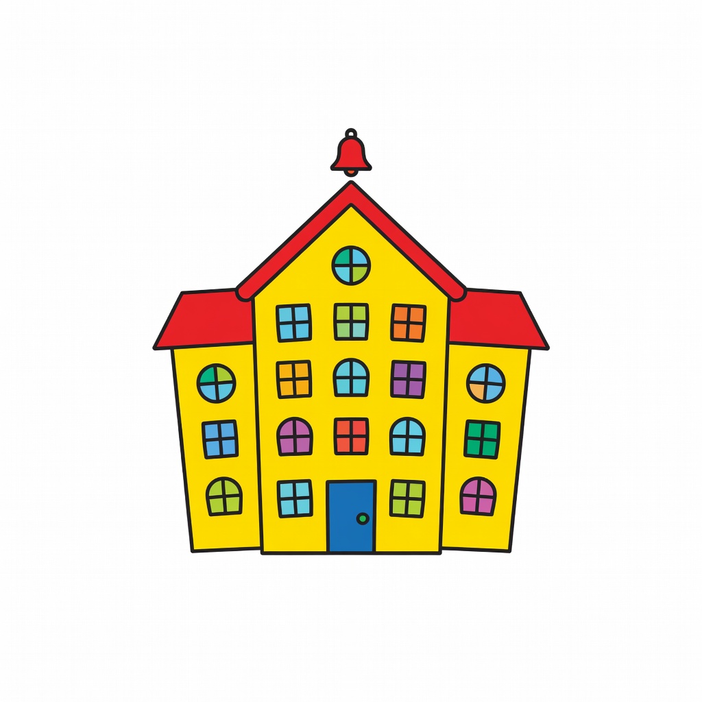 Cartoon School Building (2 / 4)