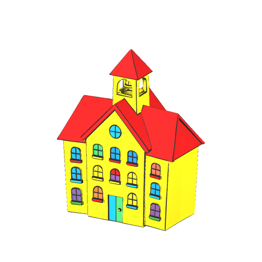 Cartoon School Building