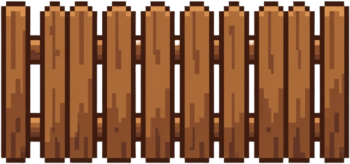 Wooden Fence - Pixel Art