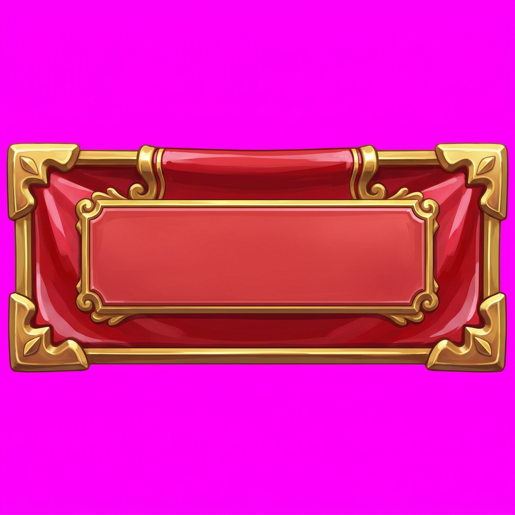 Image: A wide horizontal heraldic hanging banner / ribbon