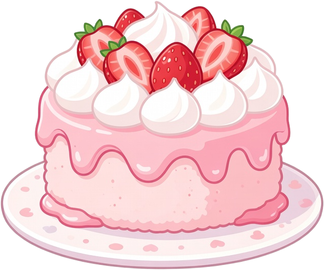 Decorated Strawberry Cake