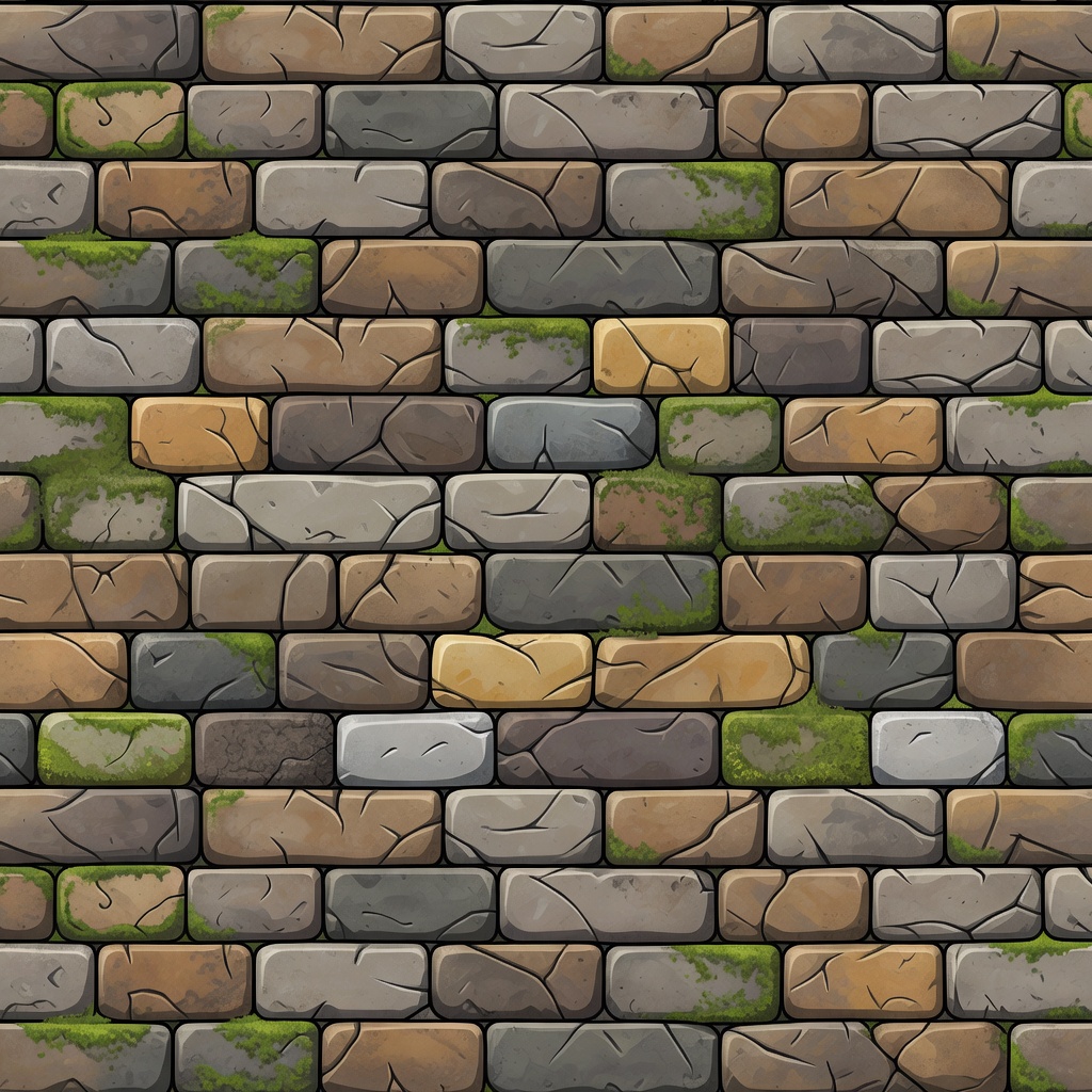 Cartoon Stone Brick Wall
