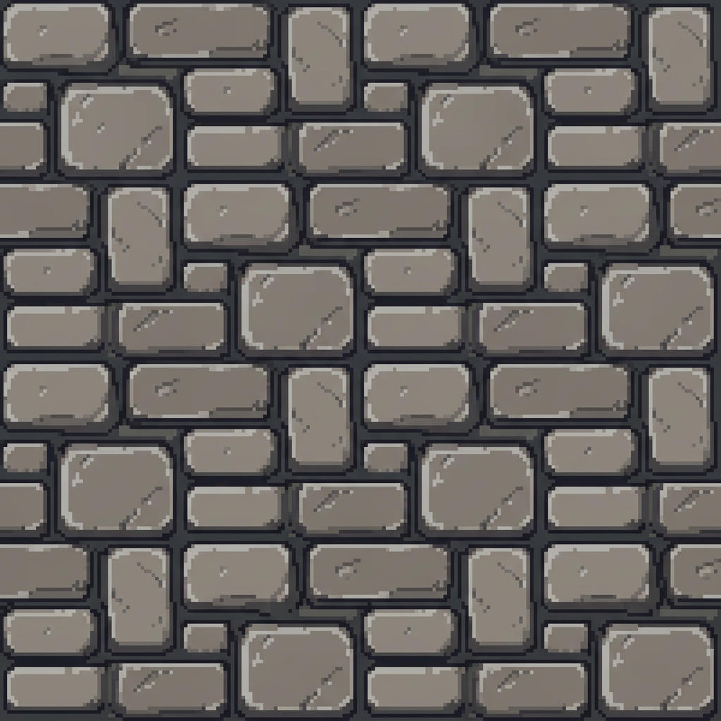 Image: 2D platform game stone brick platform tile, seamle