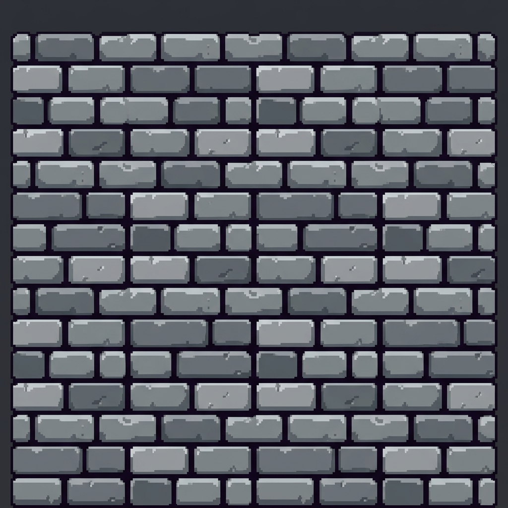 Image: 2D platform game stone brick platform tile, seamle