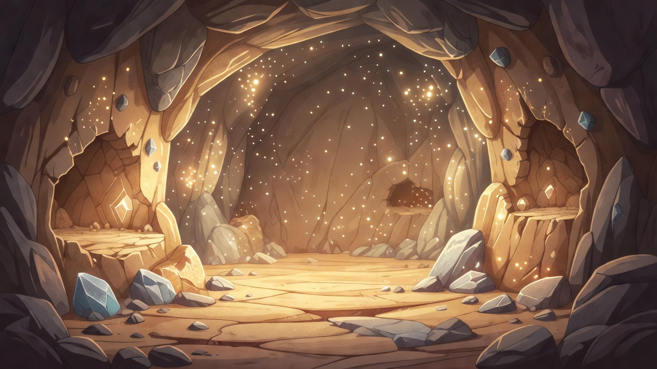 Empty Crystal Cavern Background