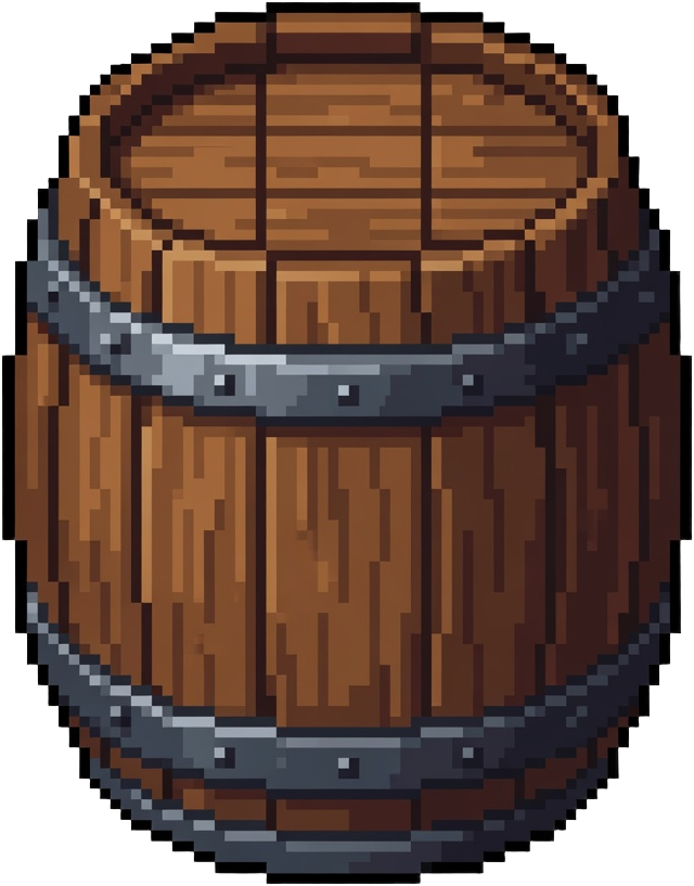 Wooden Barrel Top-Down