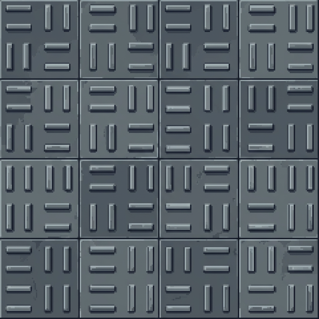 Image: Hi-bit pixel art texture of worn industrial bridge