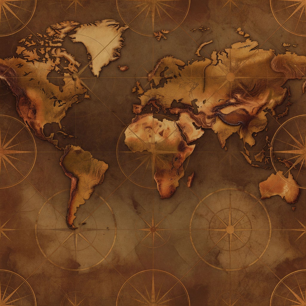 Steampunk World Map Terrain - Seamless Tile