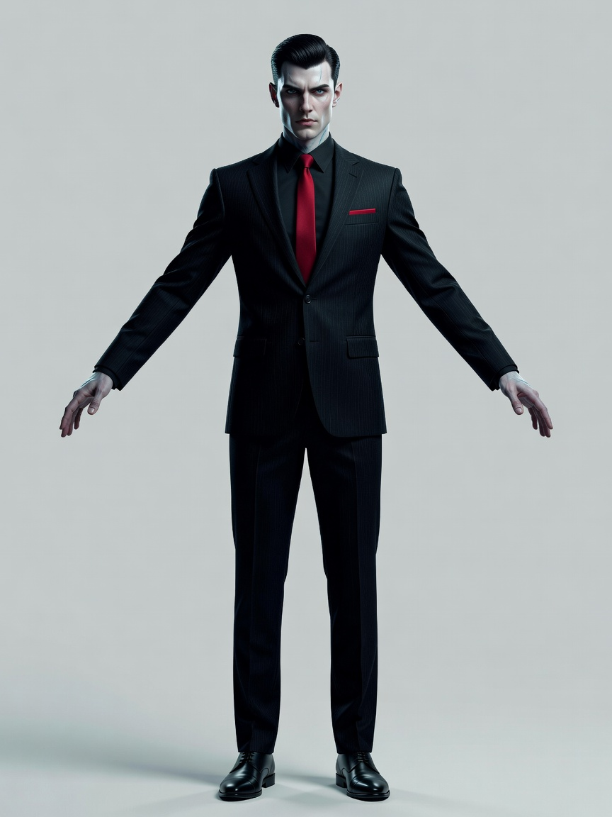Modern Vampire Character - T-Pose Concept