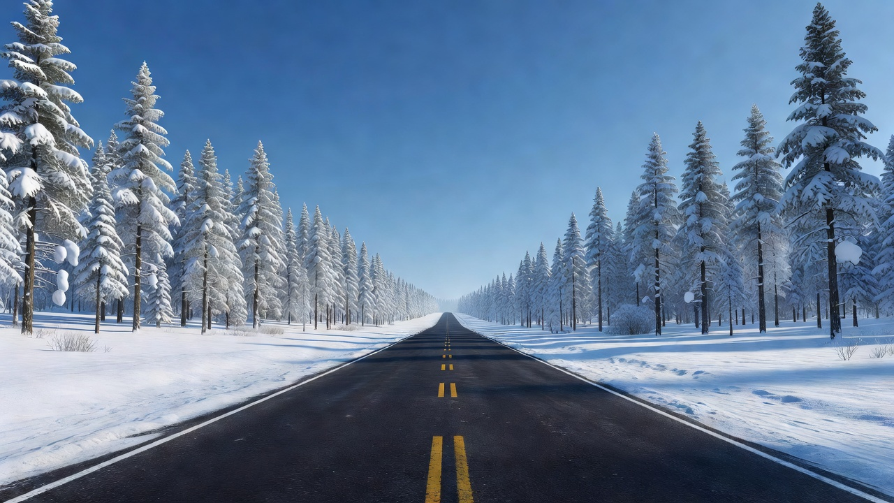 Snowy Road Background