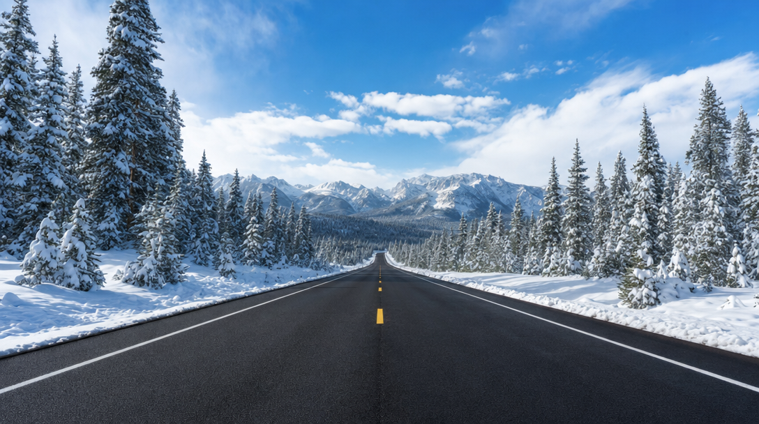 Snowy Road Background