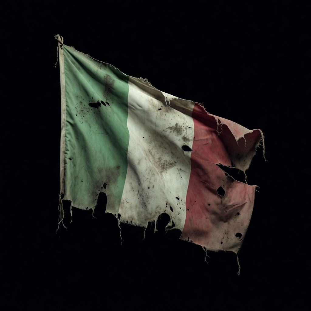 Italian Flag - Desaturated Weathered