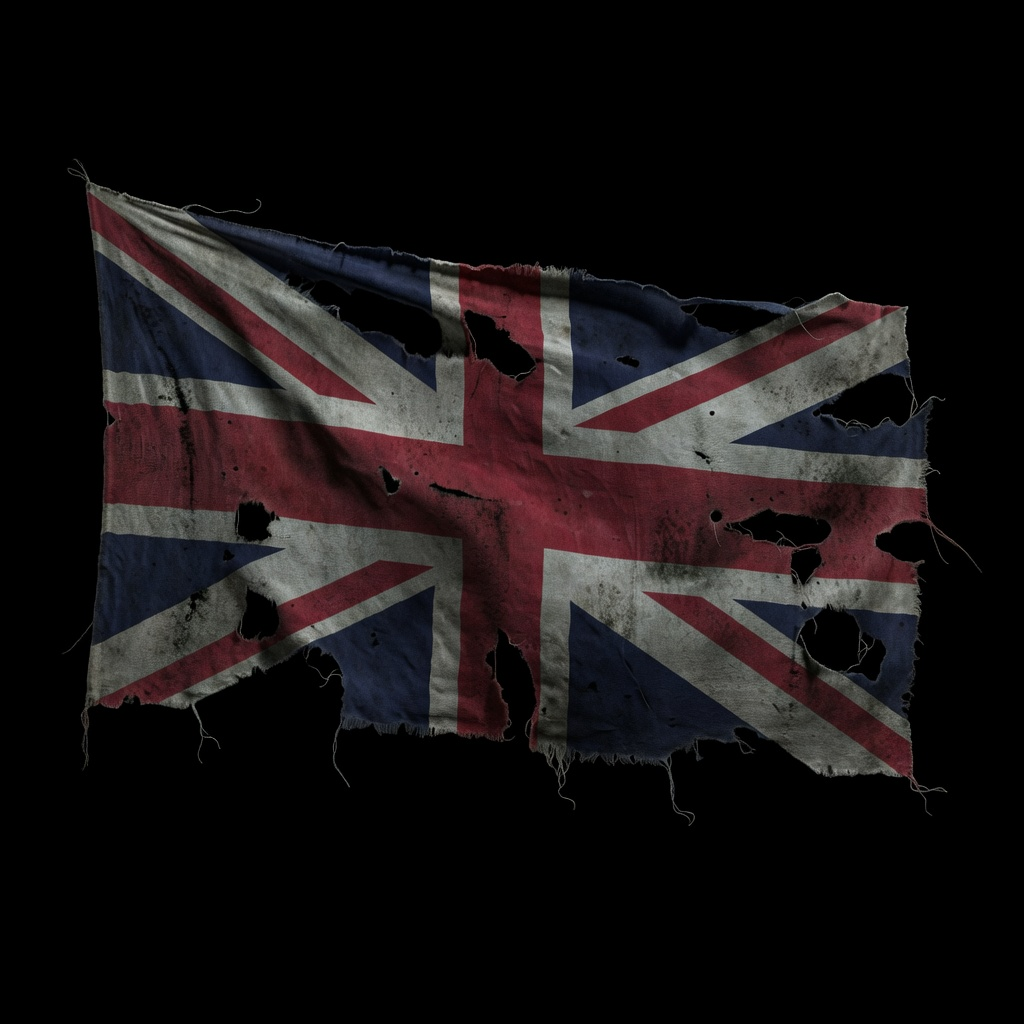 English Flag - Desaturated Weathered