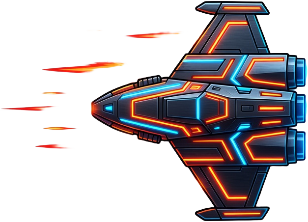 Fire Spaceship - Top Down (2 / 2)