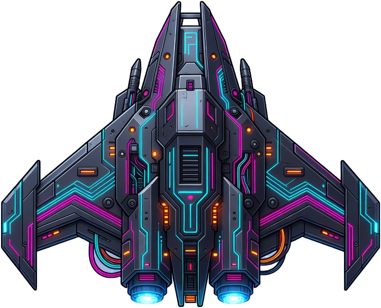 Cyberpunk Spaceship - Top Down (2 / 2)