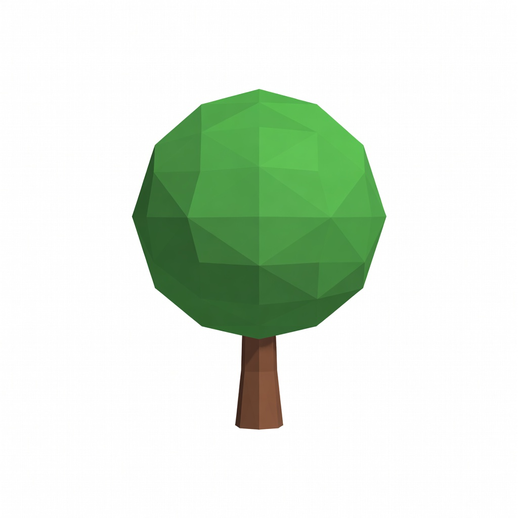 Low-Poly Round Tree Concept