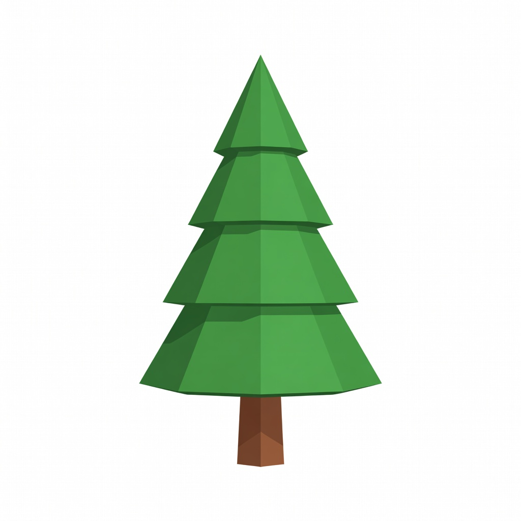 Low-Poly Pine Tree Concept