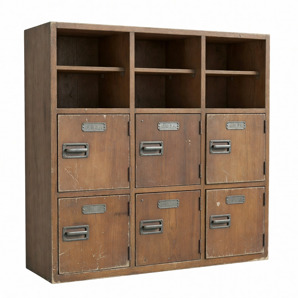 Japanese School Wooden Lockers