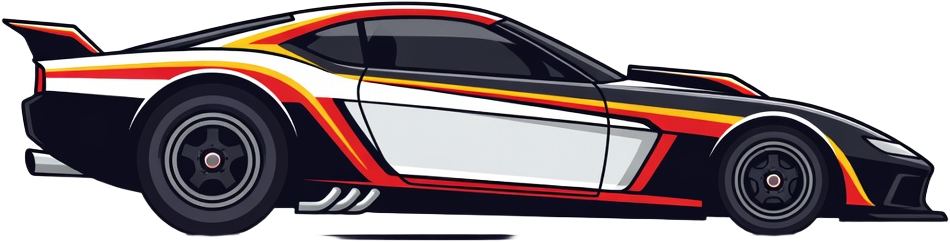 Drag Racer Car Side View