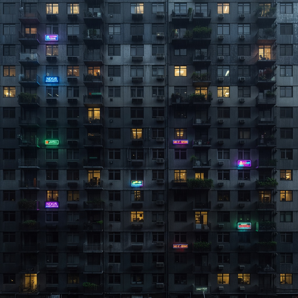 Cyberpunk Building Facade Texture