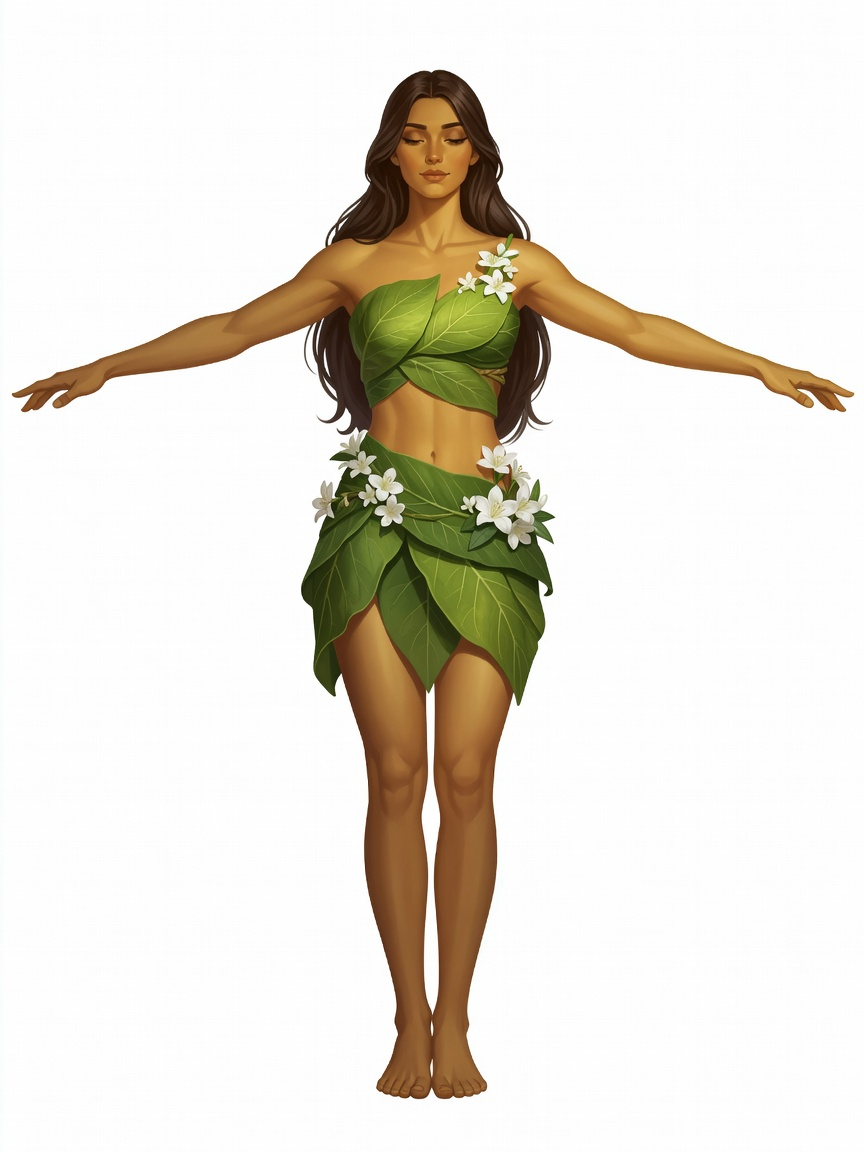 Eve Garden Concept - Leaves and Flowers T-pose