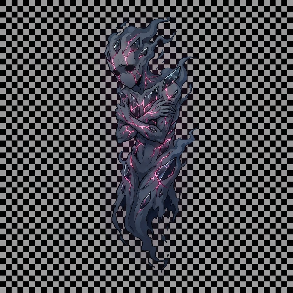 Image: Full body creature illustration, anime style, clea
